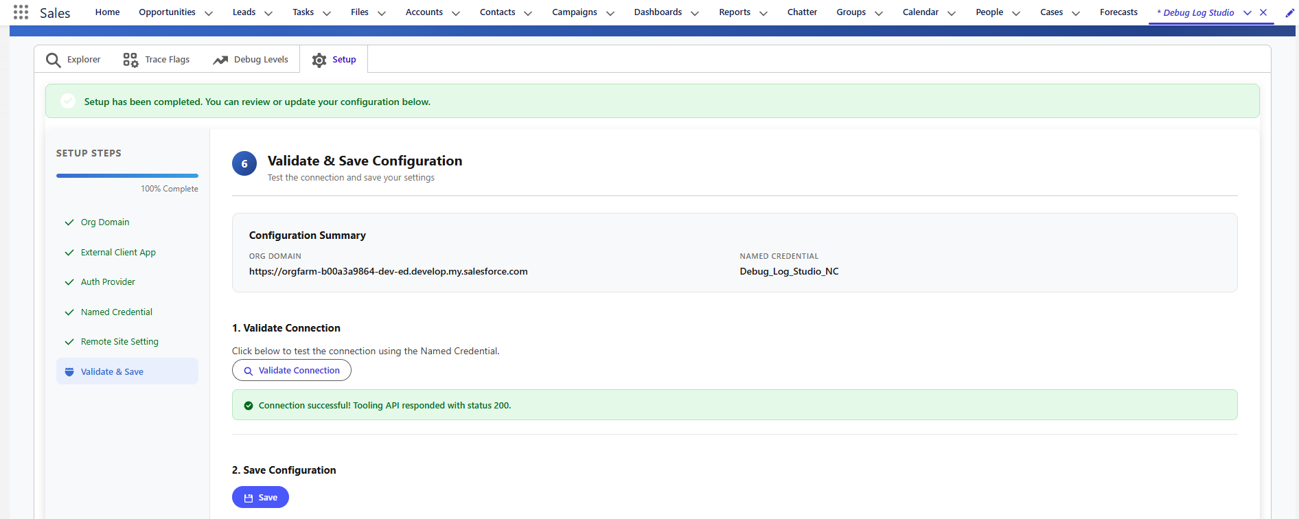 Debug Log Studio - Org Domain