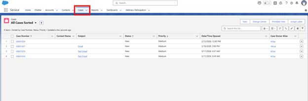 Step 1 - Cases list view