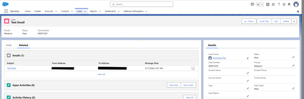 Step 2 - Case record with emails